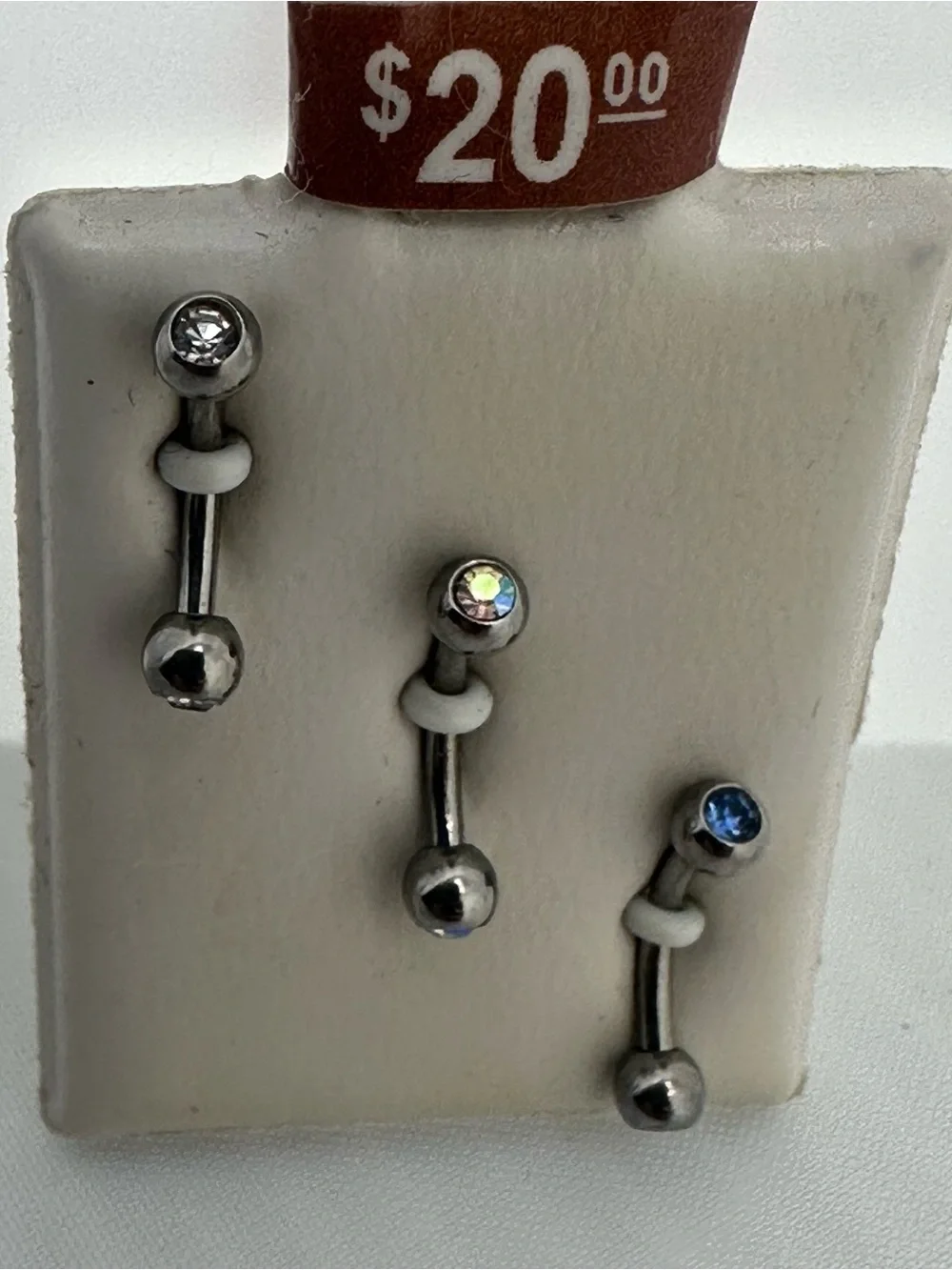 New 16G Eyebrow Barbell Set – Iridescent Trio (Set of 3)